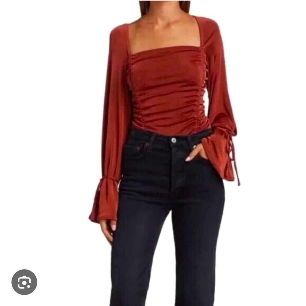 Free People Ruched Bodysuit XS